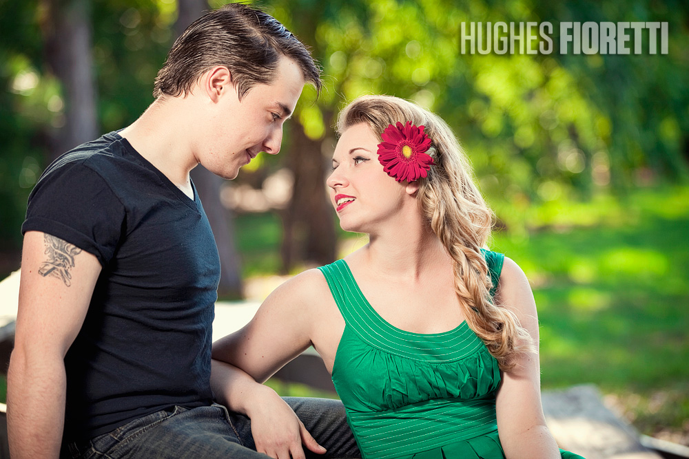 50's style engagement shoot