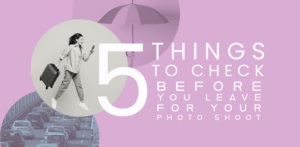 Blog banner consisting of title and three photos: one of an umbrella, one of someone running with a suitcase, and traffic